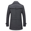 Autumn Winter Men Woolen Jackets Double Detachable Collar Trench Coat