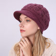 Knit Hat with Brim Baret for Women