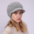 Knit Hat with Brim Baret for Women