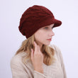 Knit Hat with Brim Baret for Women