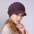 Knit Hat with Brim Baret for Women
