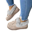Women Bowknot Suede Faux Fur Moccasin Shoes Warm Lightweight Shoes