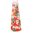 Women Floral Sexy Backless V-neck Beach Long Maxi Dress