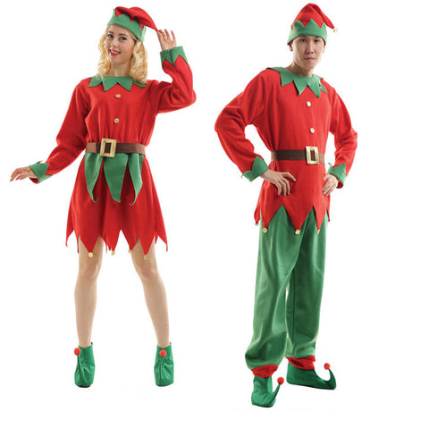 Christmas Costume Women Men Elf Outfit Cosplay