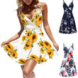 Women's V Neck Floral Spaghetti Strap Summer Dress