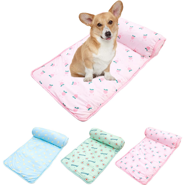 Summer Dog Self Cooling Pad Sleep Cushion Bed with Pillow