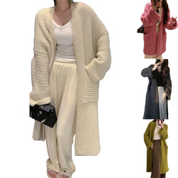 One Size Women's Solid Pocket Knit Sweater Cardigan