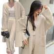 One Size Women's Solid Pocket Knit Sweater Cardigan