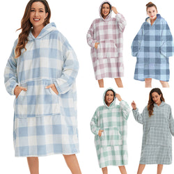 Fleece Warm Hooded Wearable Blanket