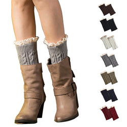 Women Knitted Lace Gaiter Leg Warmer