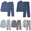 Men Plaid Autumn Winter Sleepwear Pajamas Pyjamas Set