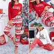 Women Pajamas Set Christmas Gift Sleepwear Red Print Elk Long Sleeve Trouser Suits