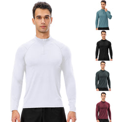 Men Gym Tops Solid Color Compression Shirt