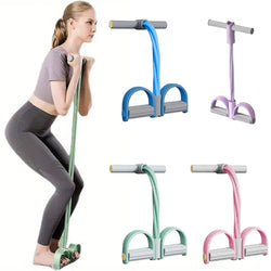 Fitness Tension Rope - 6 Tubes Portable Resistance Pedal Ankle Puller