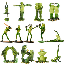 Mini Resin Yoga Frog Ornament Yoga Pose Frog Statue