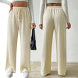 Women Elastic Waist Wide Leg Pants