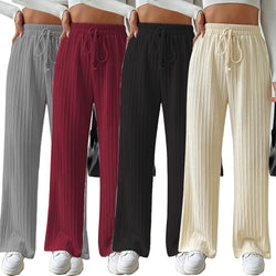 Women Elastic Waist Wide Leg Pants