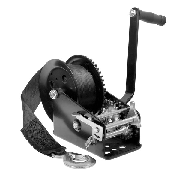 Hand Winch Heavy Duty Hand Crank 3500lbs 33ft Polyester Strap