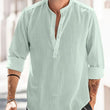 Men's Long Sleeve Linen Button Shirt