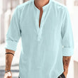 Men's Long Sleeve Linen Button Shirt