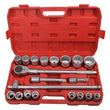 21pcs Heavy Duty 3/4" Inch dr Socket Set 19-50mm 12 Point Sockets