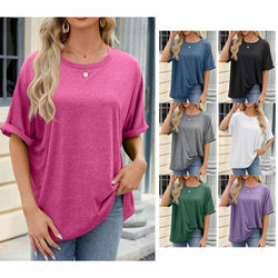 Womens Loose Fit Casual Short Sleeve Crewneck T Shirt