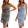 Women's U-neck Sleeveless Bodycon Denim Dress