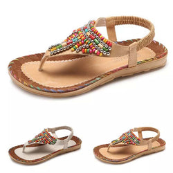 Womens Open Toe Sandals Summer Bohemia Rhinestone Sandals