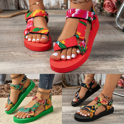 Women's Colorblock Ankle Strap Lightweight Flat Sandals