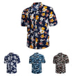 Men Hawaii Print Short Sleeves Tshirt Beach Shirt