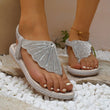 Women Arch Support Comfort Flip Flop Roman Casual Rhinestone Sandals