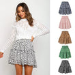 Women Floral Ruffle Hem Black Ruffle Skirt A-line Flowy Short Skirt