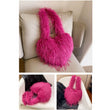 Plush Shoulder Bag Heart Shaped Purse Faux Fur Crossbody Bag