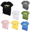 Women Flower Basic Short Sleeves Tshirt