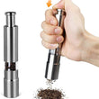 Stainless Steel One Hand Thumb Push Button Salt and Pepper Grinder