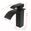 Waterfall Bathroom Faucet Matte Black Basin Sink Monobloc Mixer Cloakroom Tap