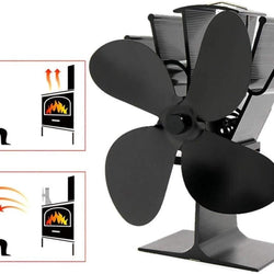 Fireplace 4 Blades Heat Powered Stove Fan