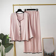 Womens  Pajamas Two Piece Suit Long Sleeve Top Pants Pajama Set
