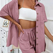 Women's Two Piece Outfits Shirt and Shorts Set