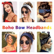 6 Pack Women Soft Solid Print Headbands Elastic Hairbands
