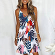 Women's V Neck Floral Spaghetti Strap Summer Dress