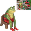 Funny Frog Sculpture Statue Resin Frog Figurine for Garden Decoration