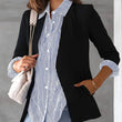 Womens Button Down Striped Classic Long Sleeve Collared  Blouse