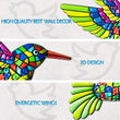 4pack Metal Hummingbird Wall Art Decor