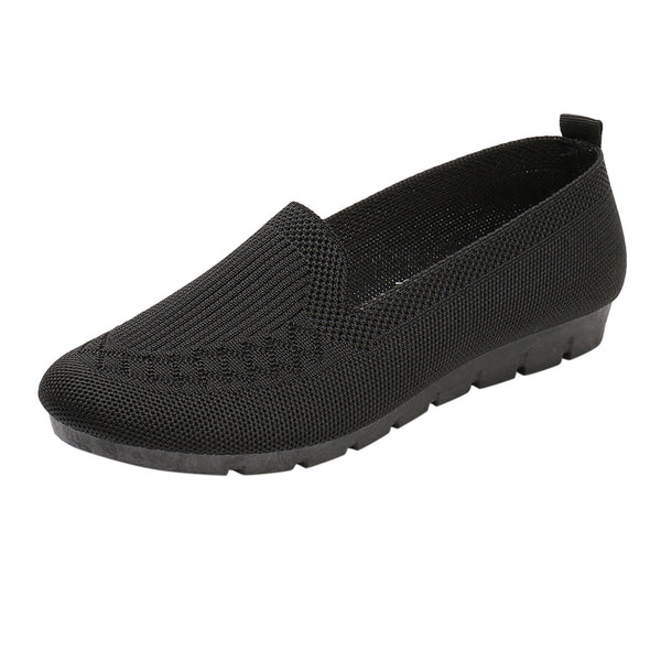 Women Mesh Slip-On Wedges Round Toe Breathable Shoes