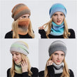2pcs Knitted Gradient Beanie Hat Scarf Set
