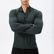 Men Gym Tops Solid Color Compression Shirt