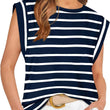 Women Summer Top Basic Tee Shirts Casual Stripe Top