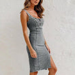 Women's U-neck Sleeveless Bodycon Denim Dress