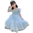 Girl Sequin Frozen Princess Party Dress with Cape
